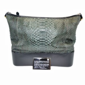 Chanel Gabrielle Large 97% New Mustard Green Crossbody bag 24 Series Python Leather