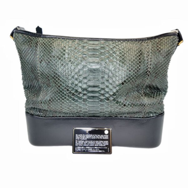 Chanel Gabrielle Large 97% New Mustard Green Crossbody bag 24 Series Python Leather