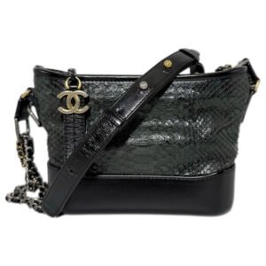 Chanel Gabrielle Small 99% New Dark Green Crossbody bag 24 Series Snakeskin