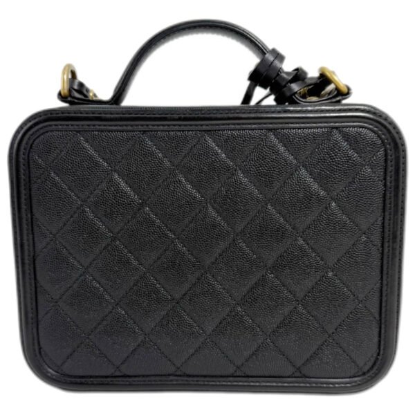 Chanel Vanity Cosmetic Bag Medium 99% NEW Black Top Handle & Shoulder Bag 20 Series Caviar Leather - Image 3
