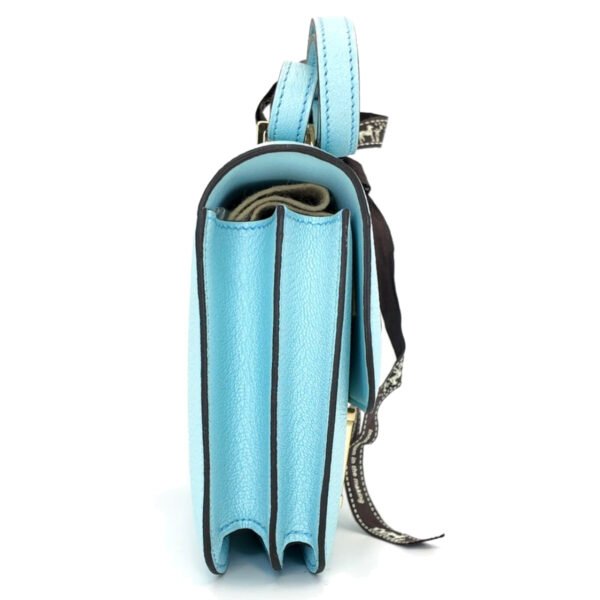 Hermès Constance 19 99% New Candy Blue Crossbody Bag B Stamp Chevre Mysore Leather - 影像 4