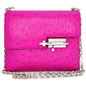 Hermès Verrou 21 98%NEW Rose Pourpre Crossbody Bag D Stamp Ostrich Leather