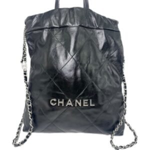 Chanel 22 Bag Small 99% NEW Black & Silver Handbag 2022 Chip Version Calfskin