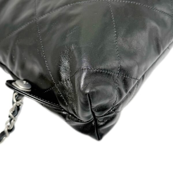 Chanel 22 Bag Small 99% NEW Black & Silver Handbag 2022 Chip Version Calfskin - Image 7