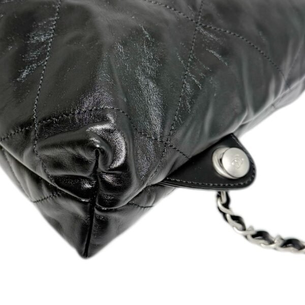 Chanel 22 Bag Small 99% NEW Black & Silver Handbag 2022 Chip Version Calfskin - Image 8