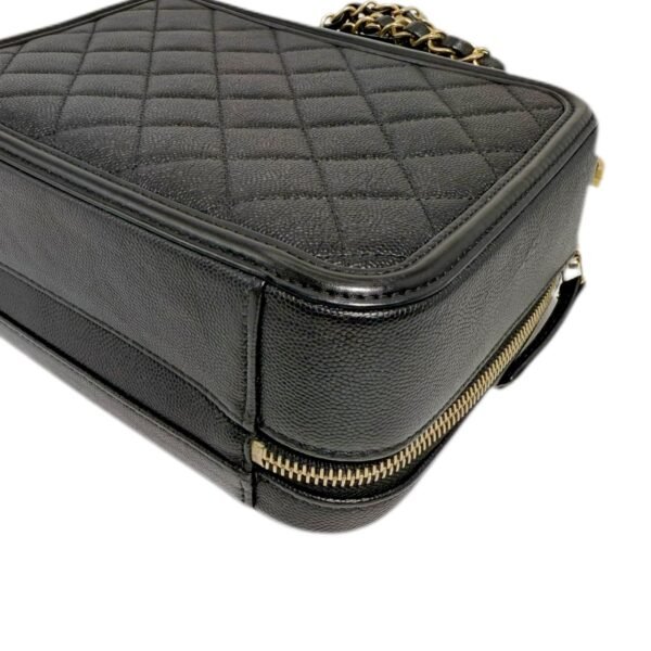 Chanel Vanity Cosmetic Bag Medium 99% NEW Black Top Handle & Shoulder Bag 20 Series Caviar Leather - Image 7