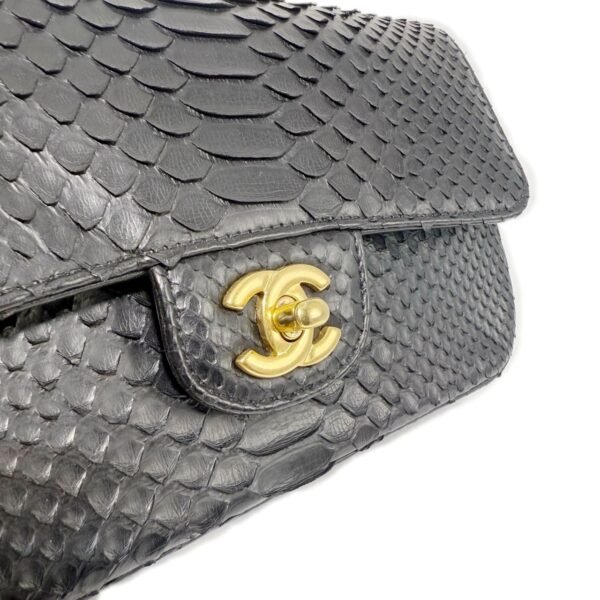 Chanel Classic Flap Large Mini 99% NEW Black Crossbody bag 23 Series Python Leather - Image 6