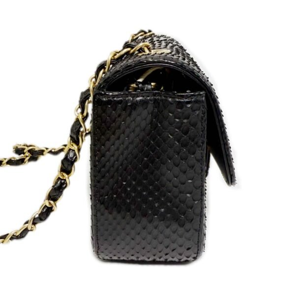 Chanel Classic Flap Large Mini 99% NEW Black Crossbody bag 23 Series Python Leather - Image 4