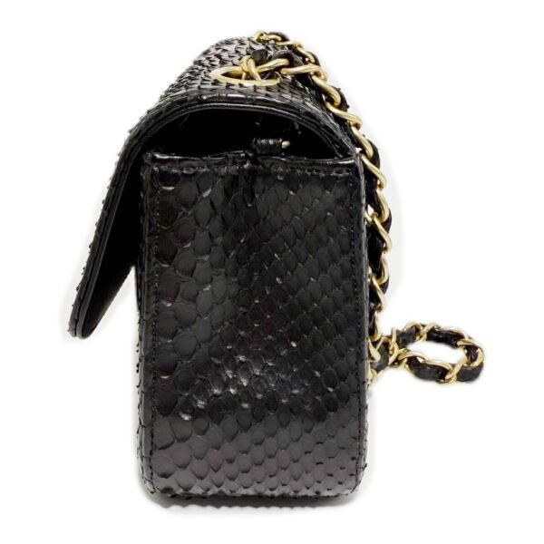 Chanel Classic Flap Large Mini 99% NEW Black Crossbody bag 23 Series Python Leather - Image 3