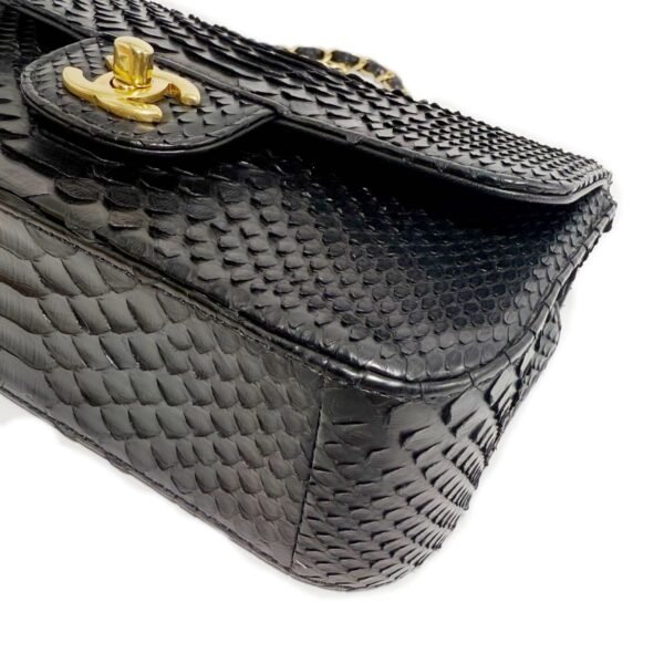 Chanel Classic Flap Large Mini 99% NEW Black Crossbody bag 23 Series Python Leather - Image 10