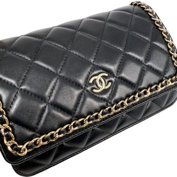 Chanel Wallet on Chain (WOC) M Size 99% New Black Crossbody bag 28 Series Cowhide - Image 6