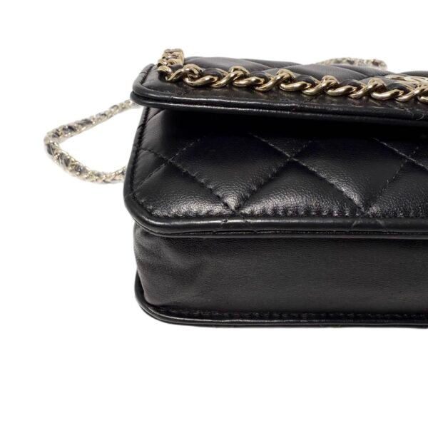 Chanel Wallet on Chain (WOC) M Size 99% New Black Crossbody bag 28 Series Cowhide - Image 8