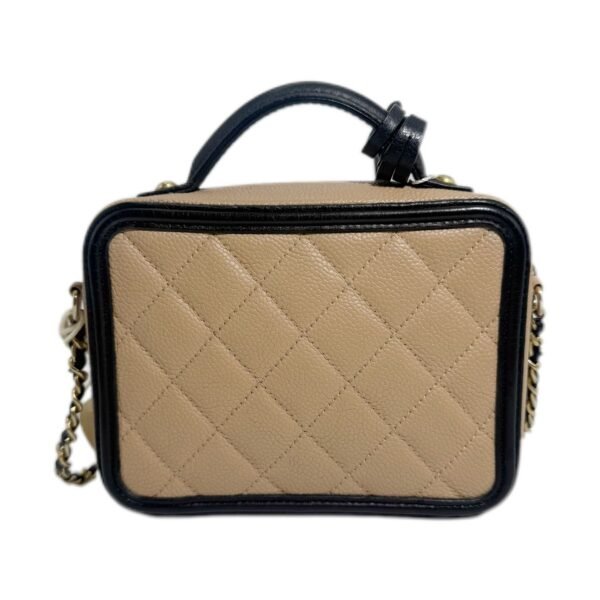 Chanel Vanity Cosmetic Bag Small 99% NEW Beige Top Handle & Shoulder Bag 26 Series Caviar Leather - Image 2