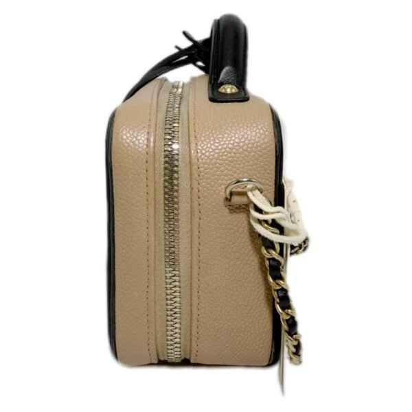 Chanel Vanity Cosmetic Bag Small 99% NEW Beige Top Handle & Shoulder Bag 26 Series Caviar Leather - Image 3