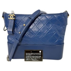 Chanel Gabrielle Medium 99% New Blue Crossbody bag 24 Series Calfskin