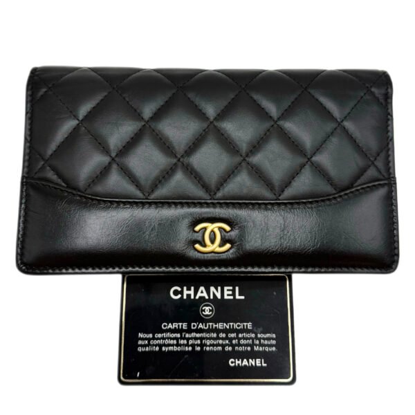 CHANEL Long Wallet 99% New Black with Gold Hardware 25 Series Calfskin Leather