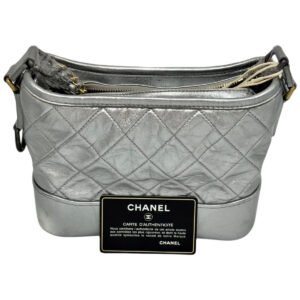 Chanel Gabrielle Small 99% New Silver Crossbody bag 24 Series Calfskin