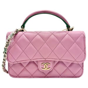 CHANEL Classic Flap Medium 99% New Pink Crossbody bag 2023 Chip Version Calfskin Leather