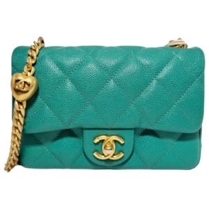 Chanel 23P Mini 99% NEW Cypress Green Handbag 2025 Microchip Edition Caviar Leather