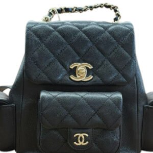 Chanel Backpack Small 99% NEW Black-Gold Backpack 2024 Microchip Edition Caviar Leather