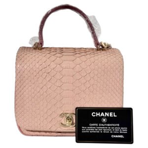 Chanel 2-Way Shoulder Small 99% New Sakura Pink Shoulder Bag 25 Series Python leather