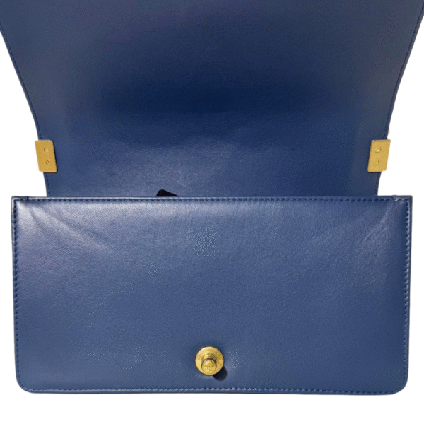 Chanel Le Boy Medium 99% New Deep Navy Blue Crossbody Bag 23 Series Python Leather - Image 10