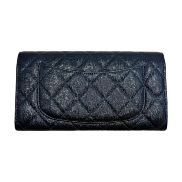 Chanel Quilted Long Wallet Deep Navy Blue with Gold Hardware 30 Series Grained Calfskin Leather - 影像 2