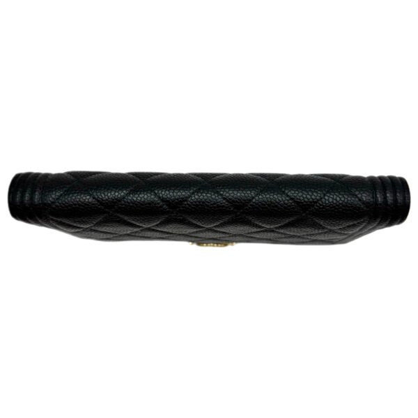 Chanel Le Boy Long Bi-Fold Wallet Black with Gold Hardware 24 Series Pebbled Calfskin - Image 3