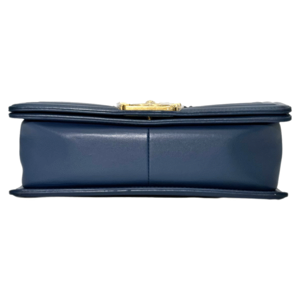 Chanel Le Boy Medium 99% New Deep Navy Blue Crossbody Bag 23 Series Python Leather - Image 5