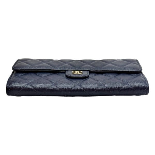 Chanel Quilted Long Wallet Deep Navy Blue with Gold Hardware 30 Series Grained Calfskin Leather - 影像 5