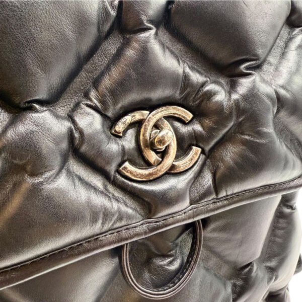 Chanel Coco Neige Puffy Small 99% New Black Backpack 23 Series Lambskin Leather - Image 10