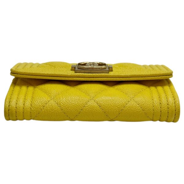 CHANEL Short Wallet 99% New Yellow Wallet 26 Series Caviar Leather - Image 4