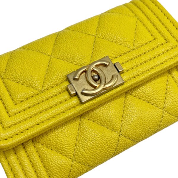CHANEL Short Wallet 99% New Yellow Wallet 26 Series Caviar Leather - Image 7