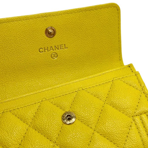 CHANEL Short Wallet 99% New Yellow Wallet 26 Series Caviar Leather - Image 9