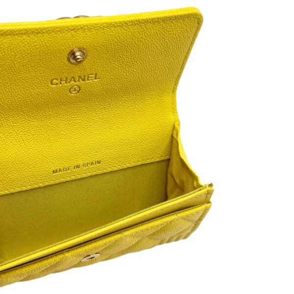 CHANEL Short Wallet 99% New Yellow Wallet 26 Series Caviar Leather - Image 8