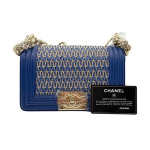 Chanel Le Boy Small 99% New Blue with Gold Hardware Crossbody Bag 27 Series Calfskin Leather