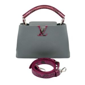 Louis Vuitton Capucines Large Like New Elephant Grey Handbag 2016 Taurillon Leather