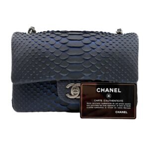 Chanel Classic Flap Large Mini 99% NEW Gradient Blue Crossbody bag 26 Series Python Leather