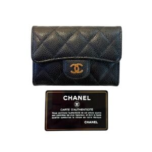 Chanel Compact Wallet 99% New Black Wallet 25 Series Caviar Leather