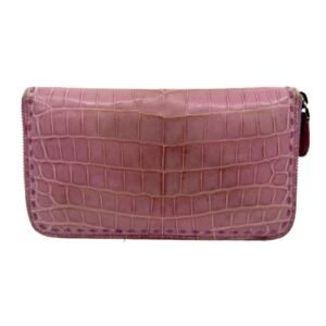 Bottega Veneta Long Wallet 95% New Pink Crocodile Leather