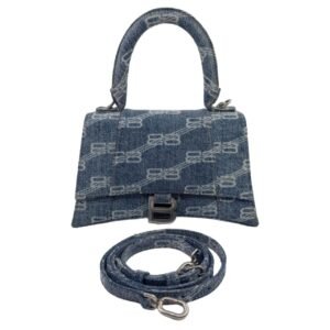 Balenciaga Hourglass BB Monogram Small 99% New Blue Handbag Denim