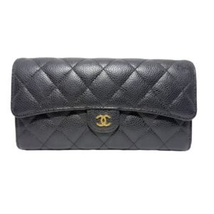 Chanel Long Wallet 99% New Black Wallet 23 Series Caviar Leather