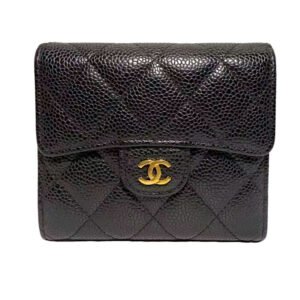 Chanel Classic Quilted Flap Wallet Small 99% New Black Wallet 22 Series Caviar Leather