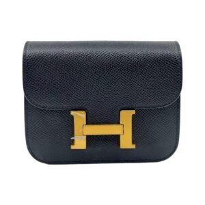 Hermès Constance Slim Wallet Small 99% New Black Wallet U Stamp Epsom Leather