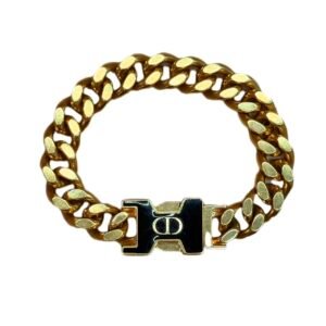 Dior Chain CD Bracelet  Gold & Black Enamel Bracelet