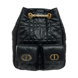 Dior Montaigne Matelassé 99% New Black Medium Backpack lambskin